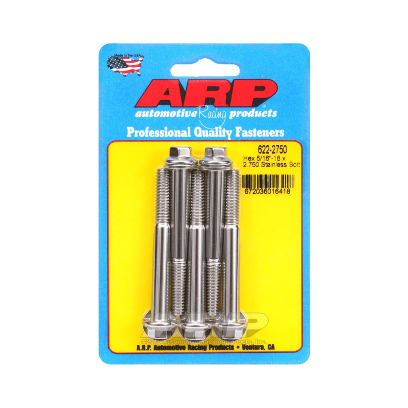 Șuruburi și piulițe universale ARP 5/16-18 – Șuruburi hexagonale din oțel inoxidabil x5 - ARP-622-2750 - 622-2750 - 3666618192109
